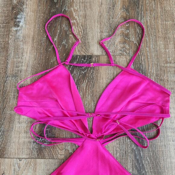 Retrofete Selma Dress in Neon Pink Size XL Cutouts Maxi Sleeveless NWT - Picture 8 of 14